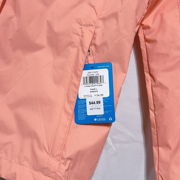 Columbia Girls Timber Pointe II Youth L Pink Omni- Tech Waterproof Jacket NWT - Picture 6 of 8